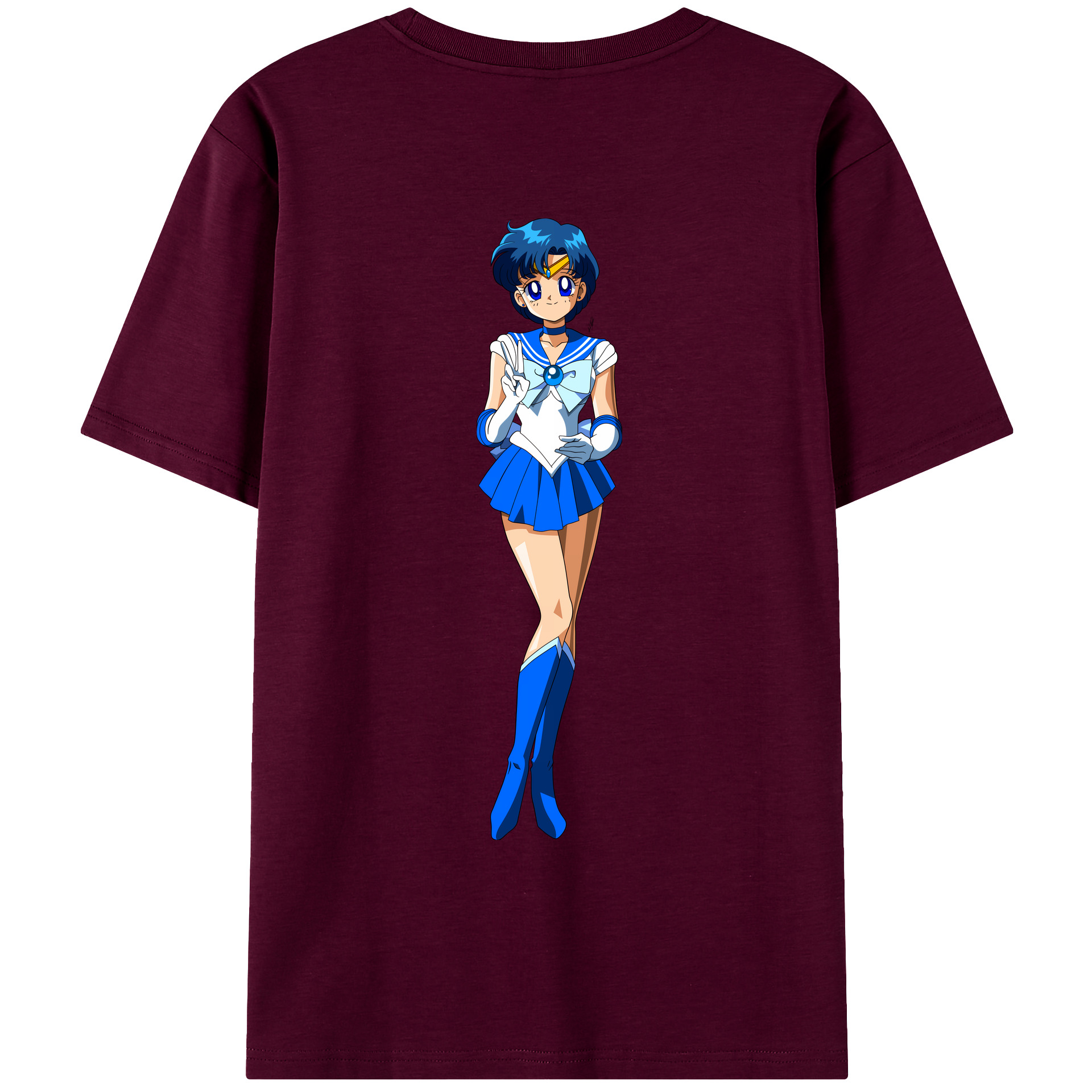 （画像用） 美少女戦士セーラームーン 水野 亜美 みずの あみ Sailor Moon Mizuno Ami レディース半袖Tシャツ(バックプリント)